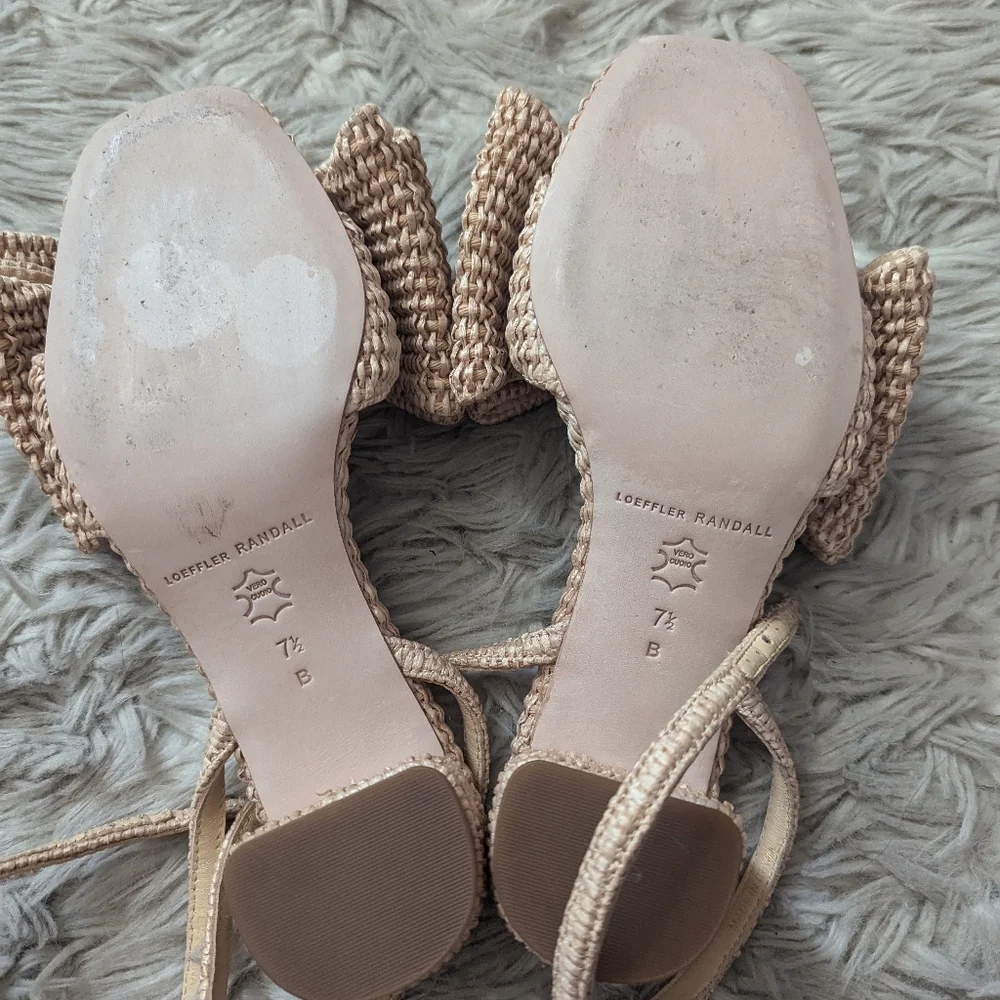 EUC Loeffler Randall Carmen Natural Bow Sandal - Picture 13 of 16